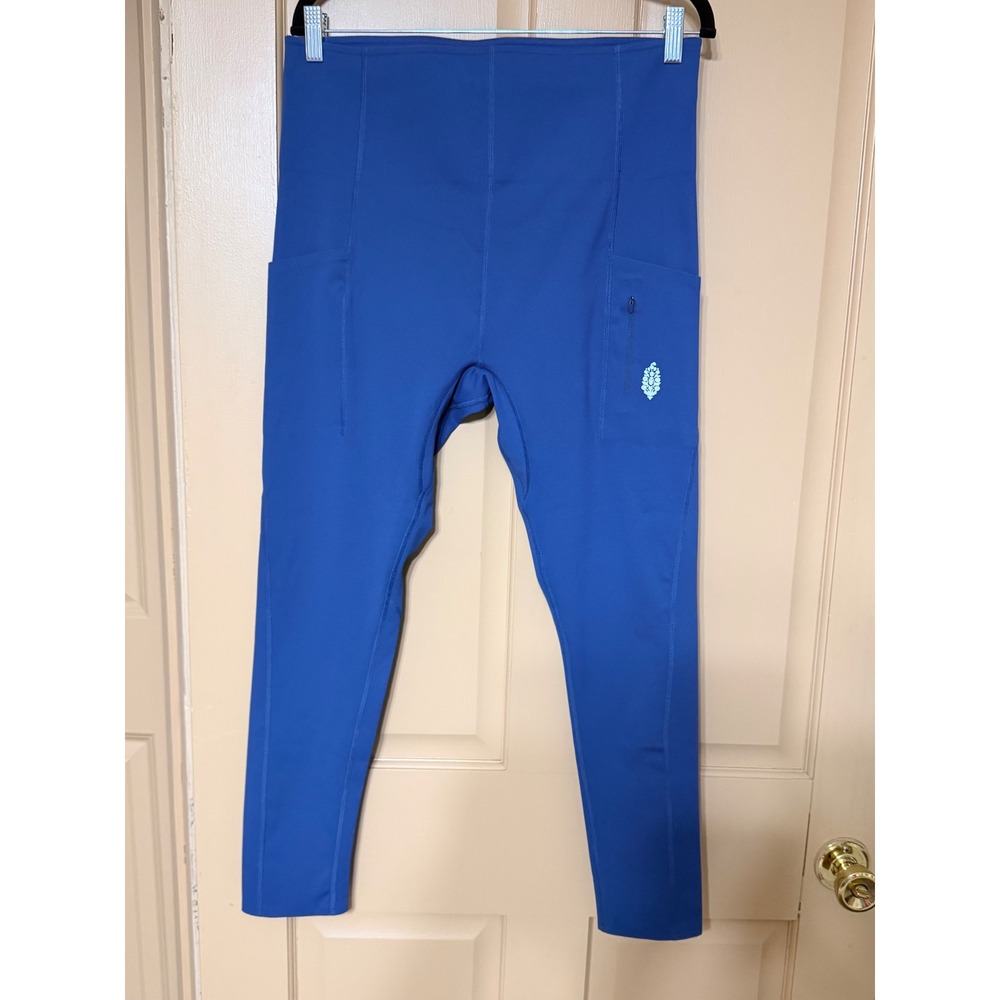 Free People FP Movement Good Karma High Rise Leggings Blue XL OB1956800 NWT